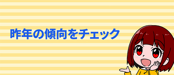 昨年の傾向をチェック